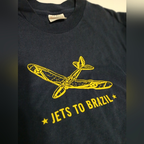 JETS TO BRAZIL Navy Blue T Shirt Adult Medium - Picture 2 of 3